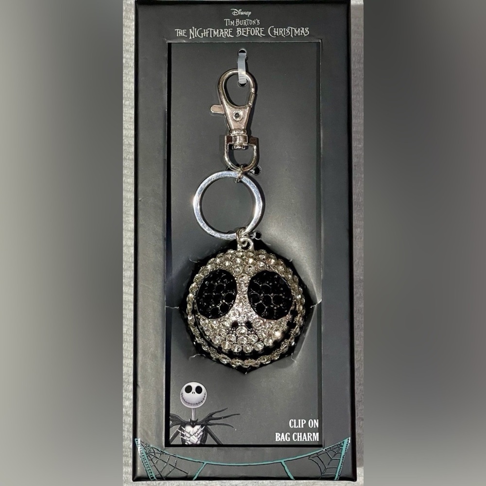 Disney Nightmare Before Christmas Jack Skellington Rhinestone Bag Charm Keychain